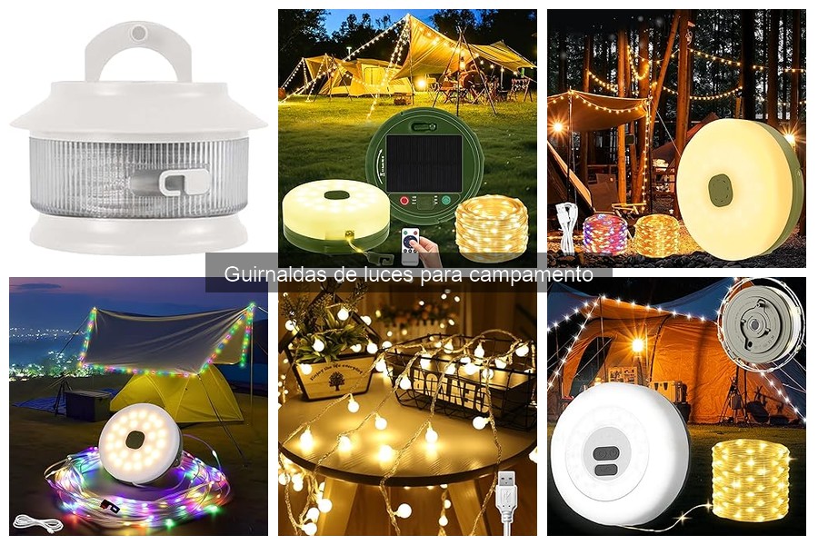 Alternativas a guirnaldas de luces para camping