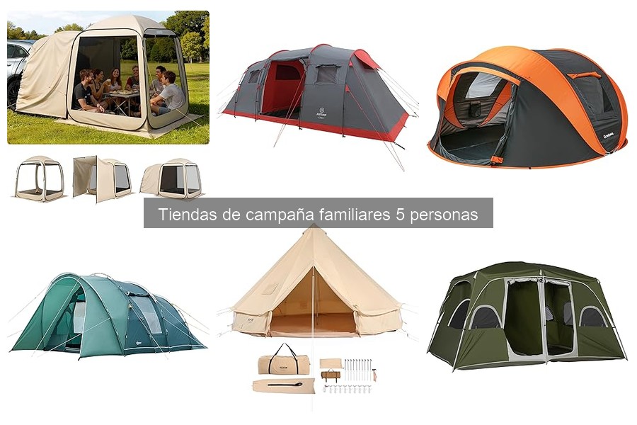 Características clave de una tienda de campaña para 5 personas