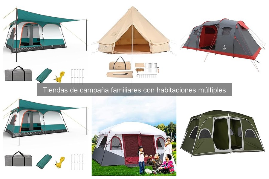 Comparativa de tiendas de campaña familiares con habitaciones múltiples