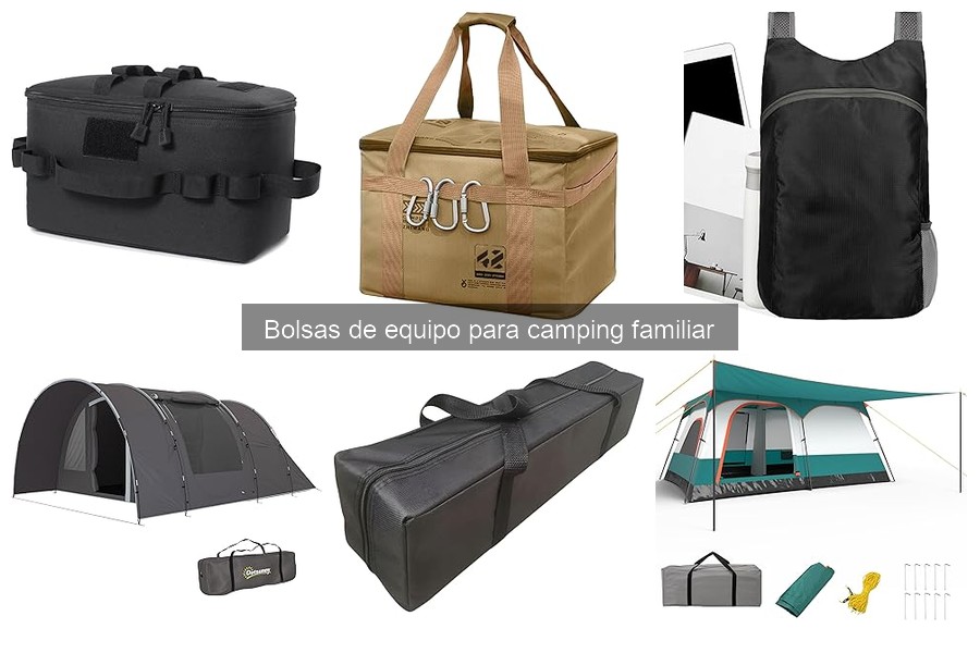 Diferentes tipos de bolsas de equipo para camping familiar