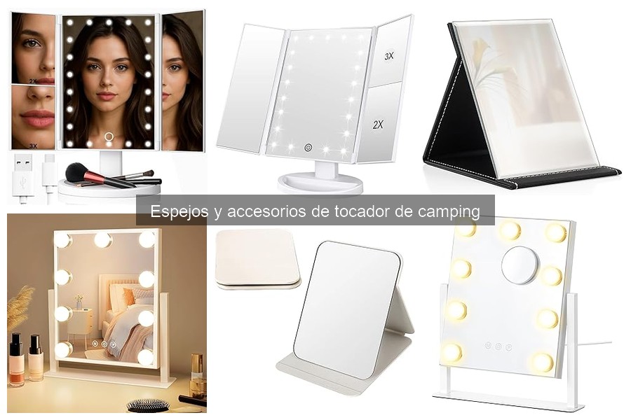 Espejos de tocador de camping ideales para viajes en familia
