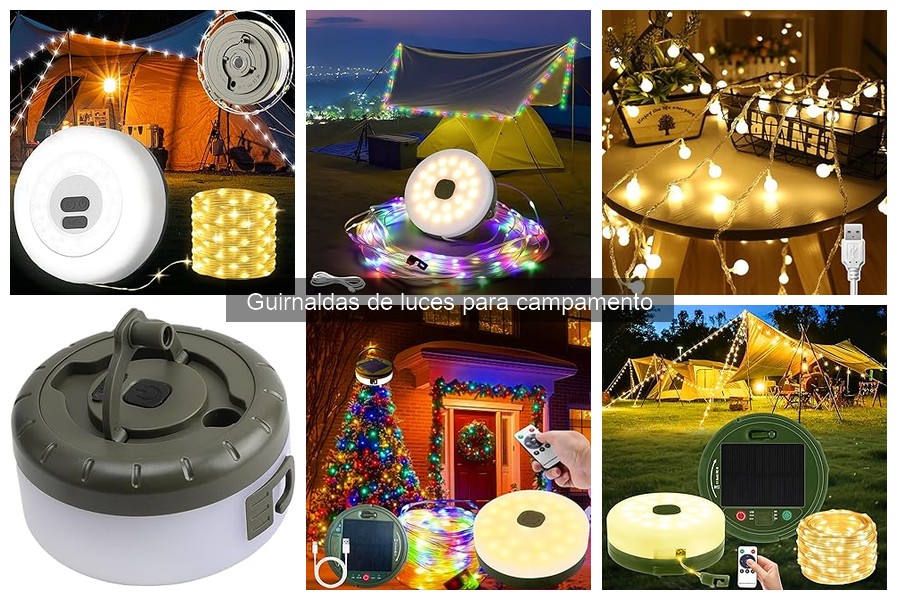 Guirnaldas de luces para acampar en climas extremos: mejores opciones