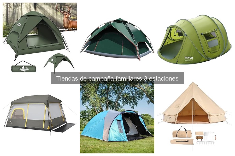 Instalación fácil de una tienda de campaña familiar de 3 estaciones