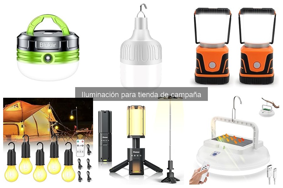 Tipos de iluminación recomendados para tiendas de campaña