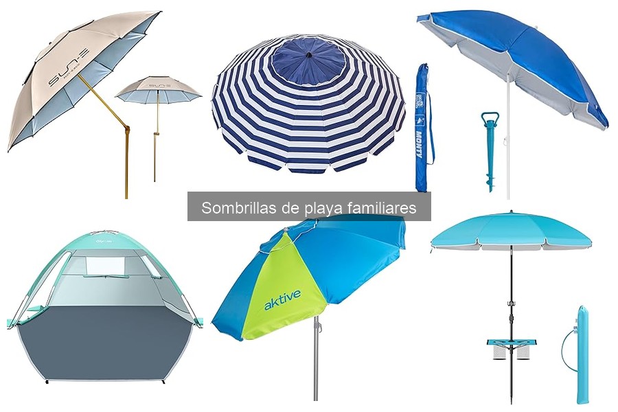 Tipos de sombrillas de playa familiares: guía completa