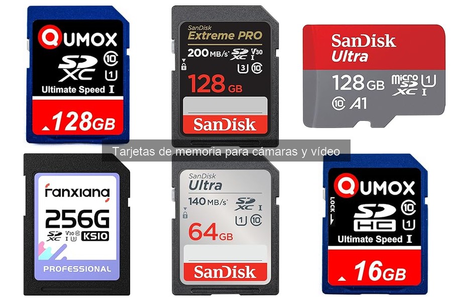 Tipos de tarjetas de memoria compatibles con cámaras de vídeo