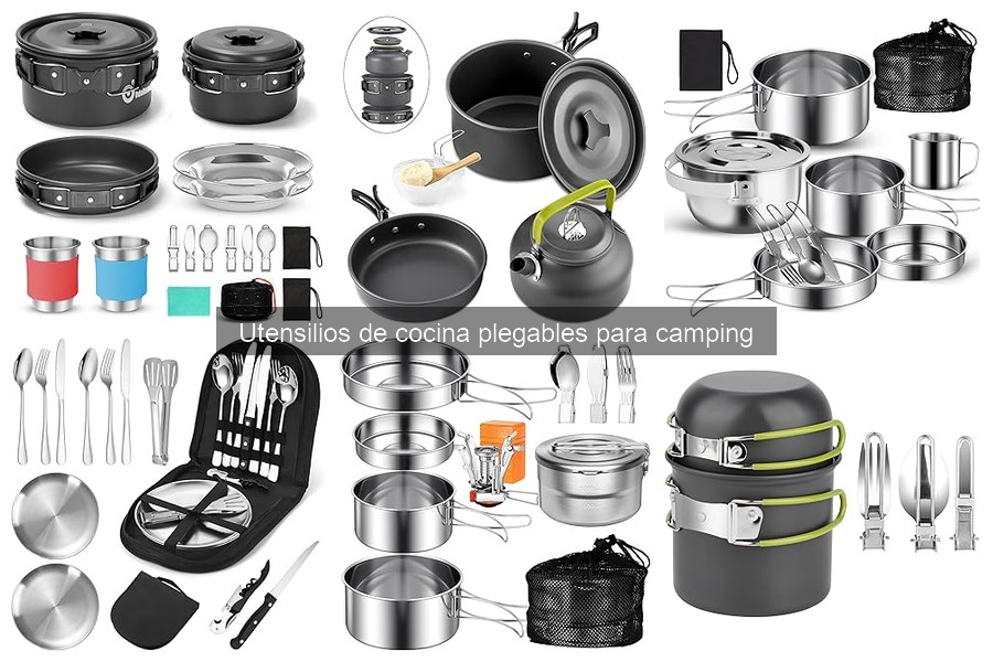 Utensilios de cocina plegables que ahorran espacio en camping